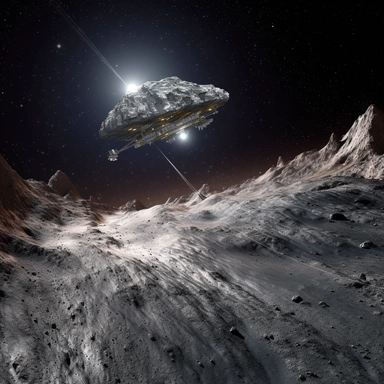 Clipart, A space drone exploring the surface of a comet, hyperrealistic, hyper high definition