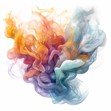 smoke multicolored, clipart, intense white and deep pastel colors, dnd, watercolor, no background, isolated on a white background, self contained, well defined edges, by amy sol and magali villeneuve and susan bourdet and ross tran, spaced out, glowy, intricate, 8k