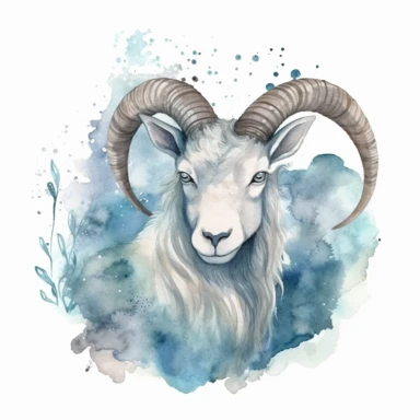zodiac sign Capricorn, watercolor Clipart, Clipart, boho style, baby, isolated white background, 8k