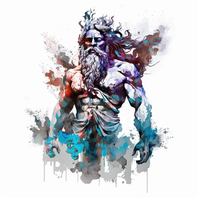 Greek god Hades, clipart format, watercolour, full white background