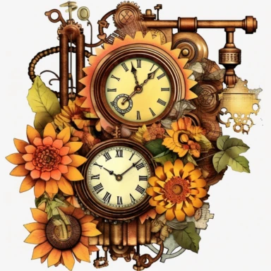 Immerse yourself in the whimsical world of steampunk and create a collection of vibrant and attention-grabbing steampunk floral arrangements clipart. Utilize a mixed media approach, combining traditional and digital techniques to achieve a unique and visually striking result. Incorporate steampunk elements such as gears, cogs, and vintage machinery, seamlessly blending them with the organic beauty of flowers and foliage. Draw inspiration from artists like Gustave Doré and H.R. Giger, infusing th