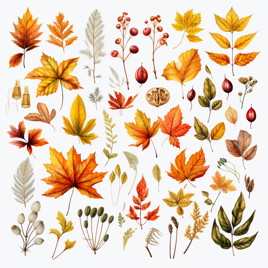 different leaves clipart