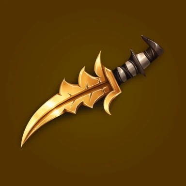 savory clove shaped dagger handle, video game weapon, knife stab icon, concept art, macro, clipart
