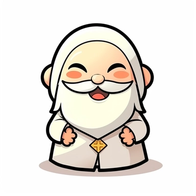happy cute Cleric face, cartoon, clipart, mascot, isolated on white background