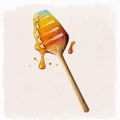 wooden honey stick watercolor clipart