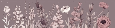 png clipart set line-art watercolor illustration flowers doodle outlines