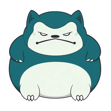 Snorlax, simple, graphics designer, png clipart, in the style of gabriele münter, white background, back button focus, aerial view, animated gifs, stencil - based, texture - based