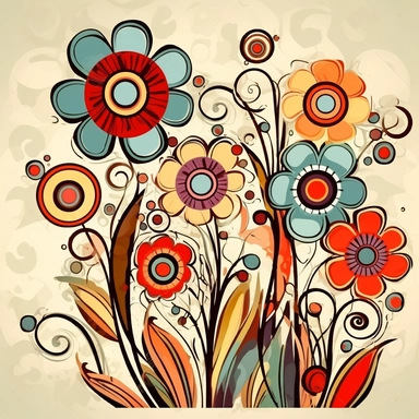 abstract flowers clip art