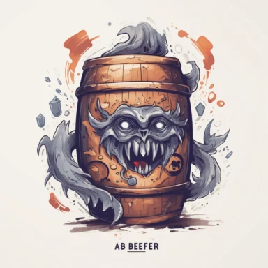 vector art, logo design, beer keg monster drawing, beer keg monster clipart, transparent background, 4k quality, flawless drawing , Alebrije, abstract, Illustrators, by Sabbas Apterus, bar culture, amazing pub scene, beer keg animation