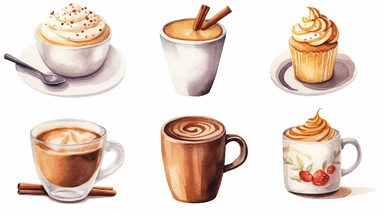 Merry Christmas and Happy New Year set. Watercolor collection with a choice of hot drinks:apple cider,tea,chocolate,cappuccino.Handpainted watercolor clipart photo-realistic, ultra sharp, simplicity, higher coherence, minimalism, ultra detailed, hyper realistic details, beautiful, modern, OC rendered, 32k uhd , insane details, intricate details, Photoshoot, Depth of Field, captured with Phase One XF IQ4 camera , 200 Mega Pixel lens,