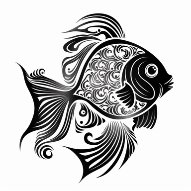 fish SVG, Clipart Vector Clip Art Graphics, Metal Art Cut Ready, white background