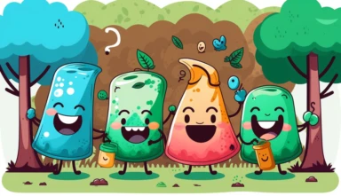 a set of joyful happy people with plastic bags cleaning the forest png clipart, cutecore, in the style of vibrant color gradients, 2d game art, emerald green and sienna, musical bright color fields, inventive character designs, eye-catching, swirling colors, cryptopunk, palewave,