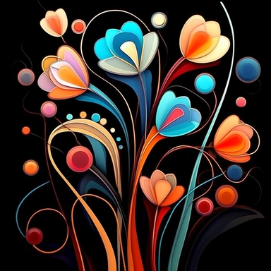 abstract flowers clip art