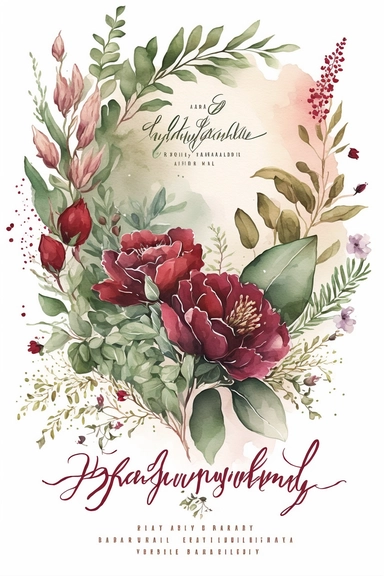 watercolour painting, ruby wedding anniversary, clip art, florals, greenery, invitation, wild flowers, wall art