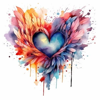 the most beautiful ethereal watercolor heart clip art