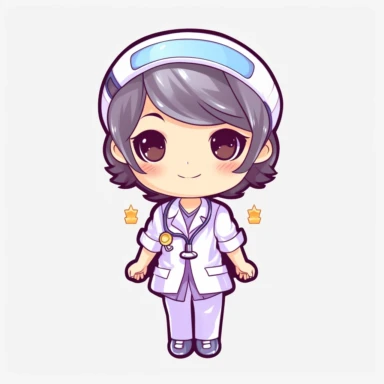 kawaii nonbinary nurse clip art