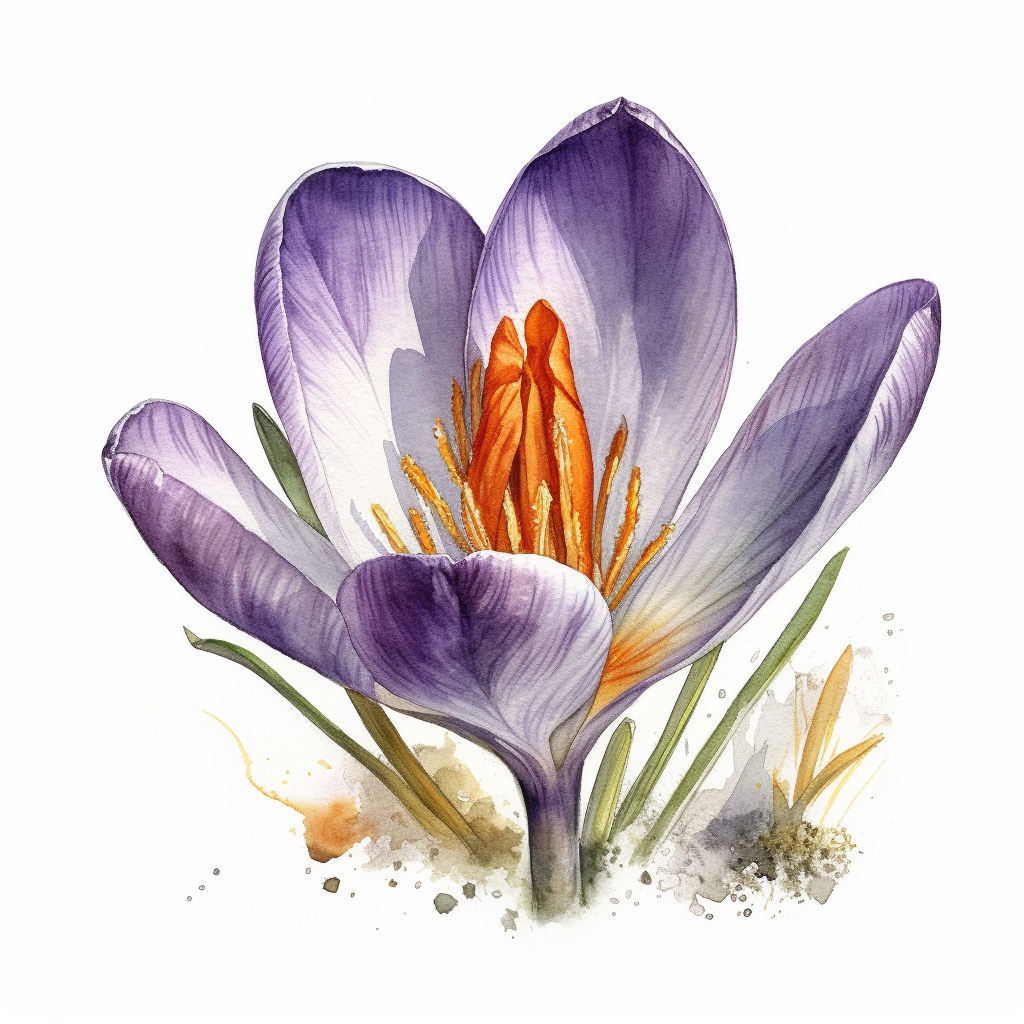 crocus flower cliparts