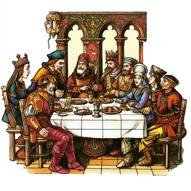 medieval banquet, clipart