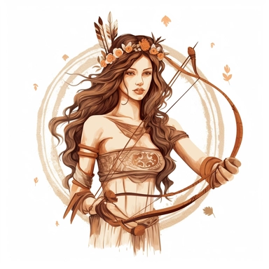 clipart archer, zodiac sign, boho style, natural colored, high resolution, white background