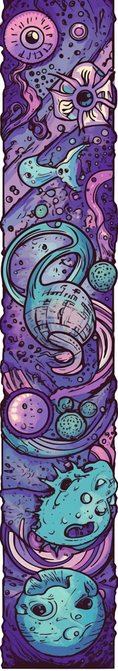 colored art pictures psychedelic purple circles, psychedelic purple r swirl color png clipart, in the style of light gray and dark aquamarine, whimsical cartoonish, ornate calligraphy, cubism-inspired, lovecraftian, marine biology-inspired, hand-coloring
