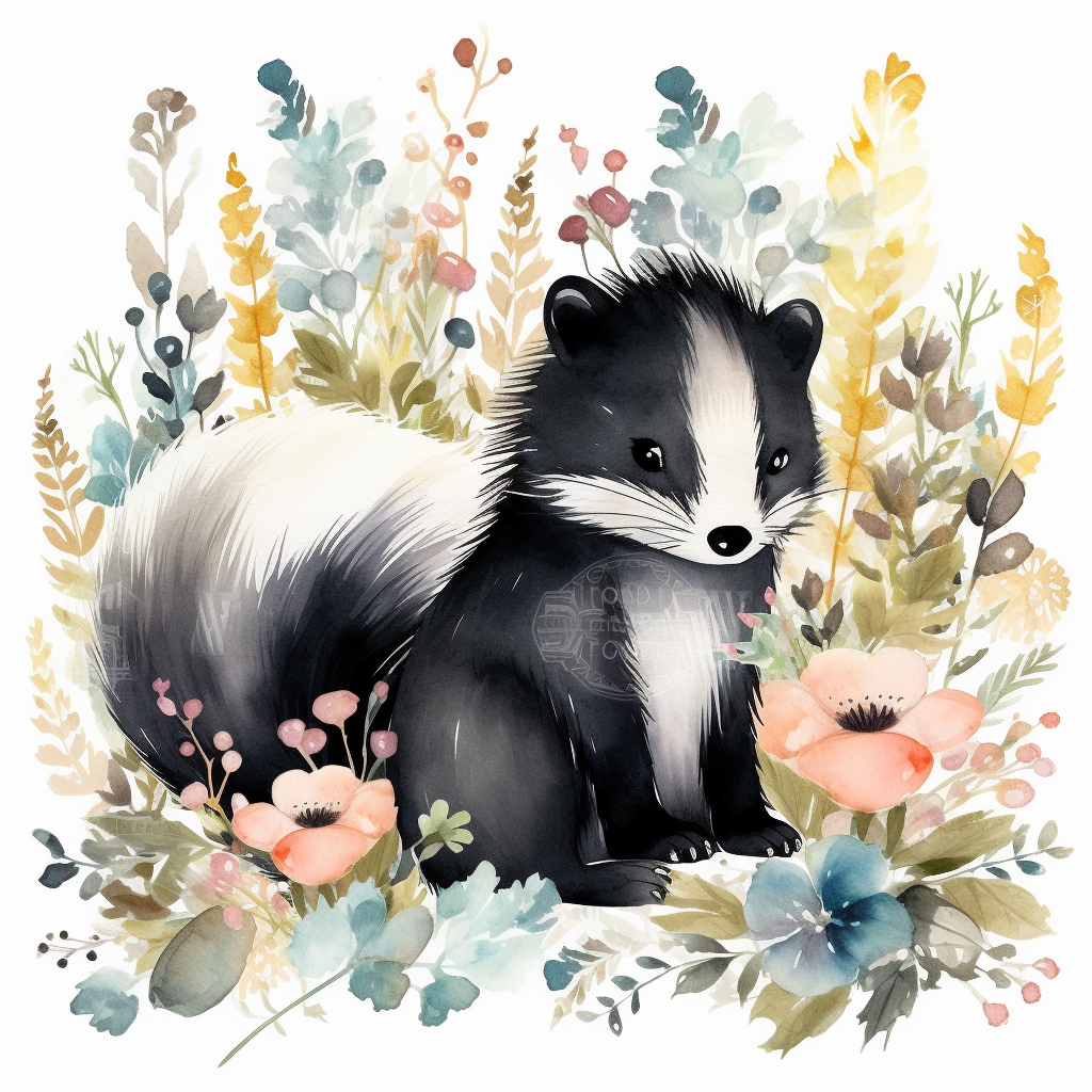 baby skunk cliparts