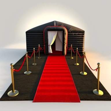 create a clipart of this picture, it should stand in a nice party location, red carpet included, inflate club