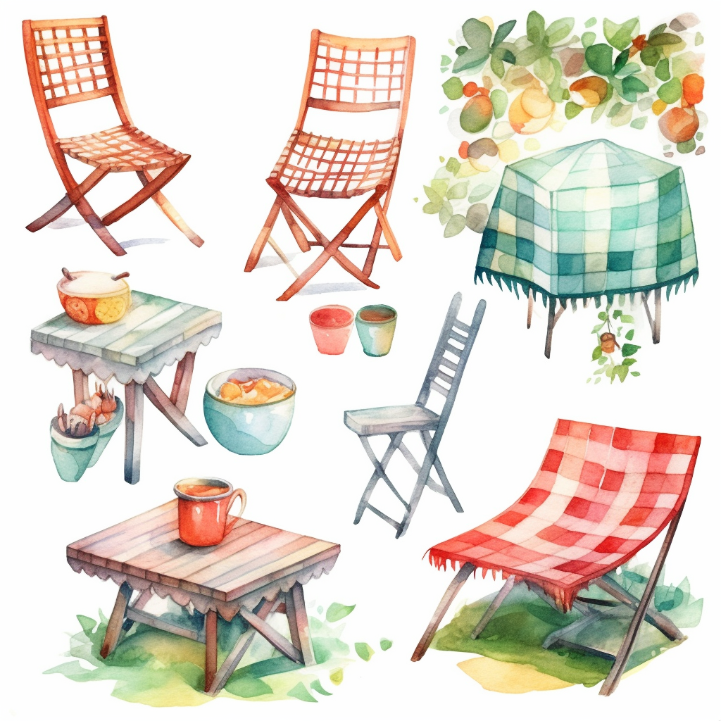 cartoon picnic cliparts