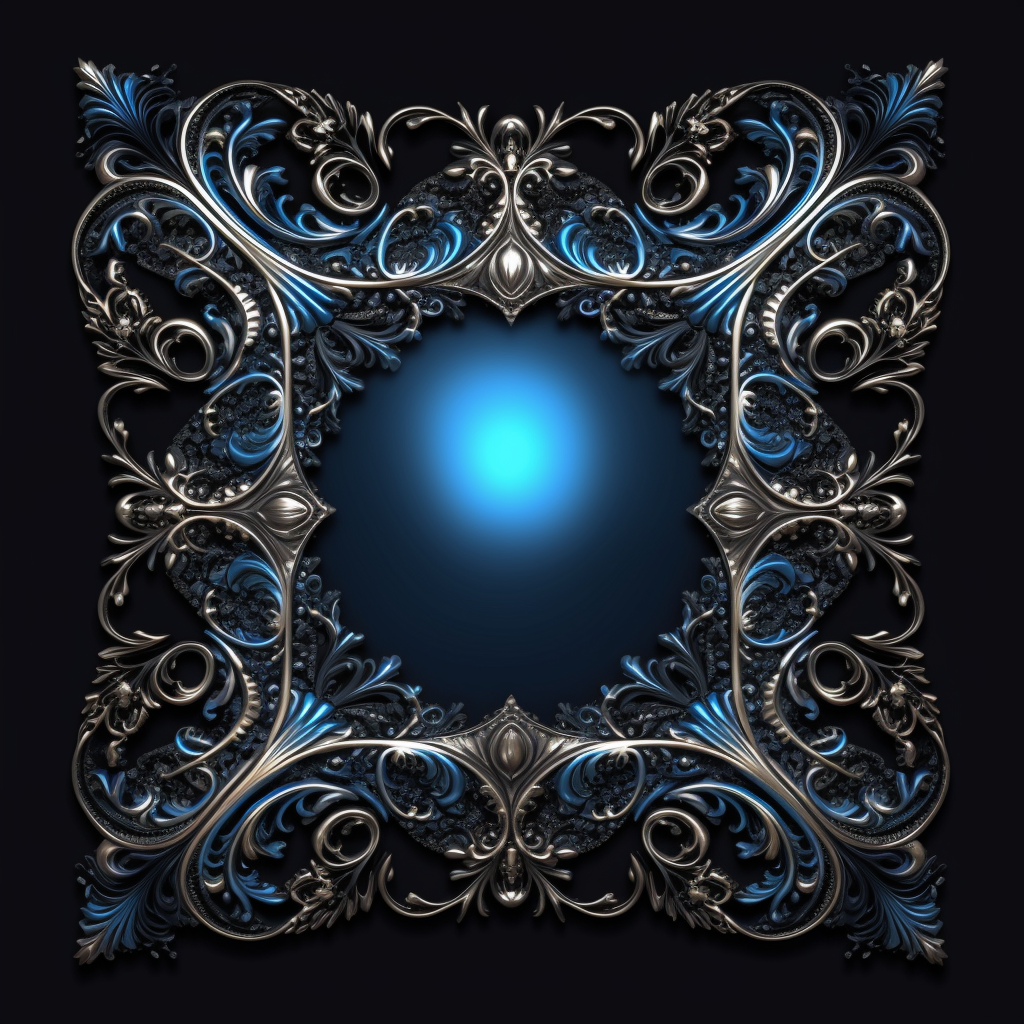 Filigree borders or frame clipart, hd, detailed, on black background ...