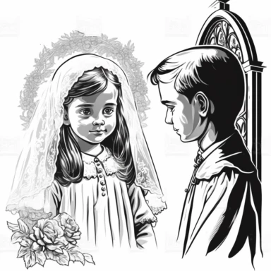First Holy Communion pictures, vector pictures, black and white, outlines, clipart, white background