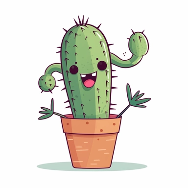 Animation Cactus plant clipart, single design, 8k