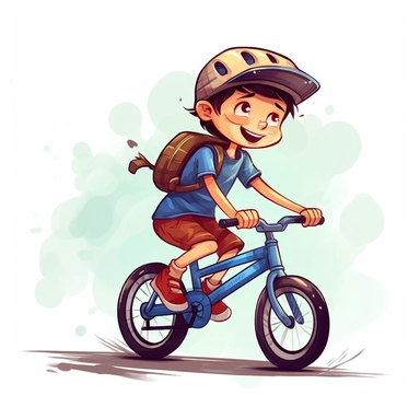 little boy whizzing on his bike stock image of clipart and images, in the style of color gradients, #vfxfriday, dark blue and maroon, bob clampett, saurabh jethani, relatable personality, yellow and navy