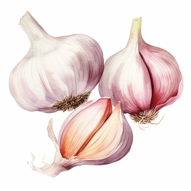watercolor garlic clipart white background high resolution
