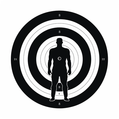 target with sport gun clipart in black and white. White background