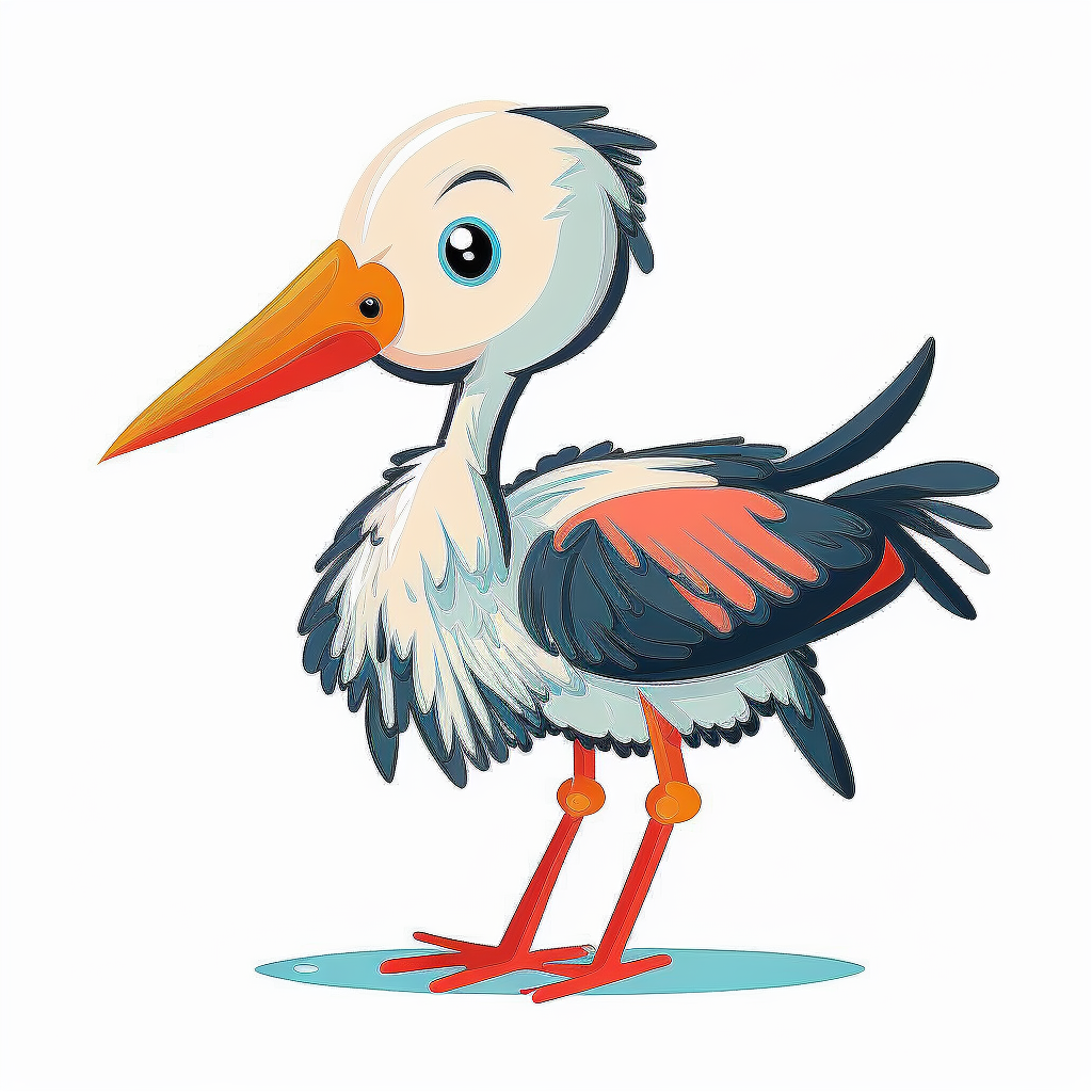 baby and stork clipart