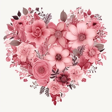 Heart Clip Art Boho Pink Heart Love Clipart Hand Painted