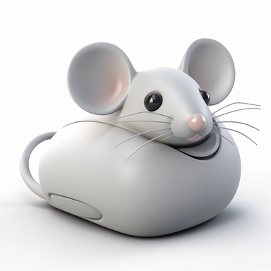 3d model of fluffy computer mouse clipart