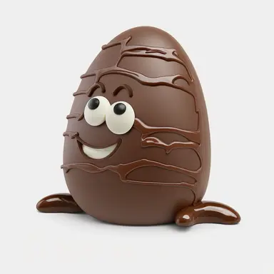 pixar chocolate easter egg, pixar animation, 3D, clipart, white background, no background, clipartmax,
