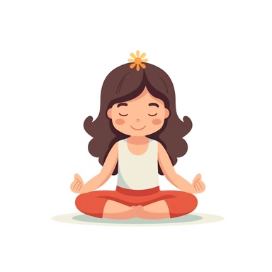 adorable simple yoga clipart, white background