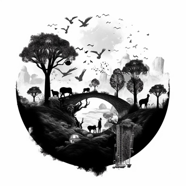 Earths Conservation at the clip art Black And White