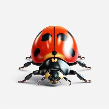 Cute ladybug, realistic, bright colors, 16k, isolated on white background, clipart