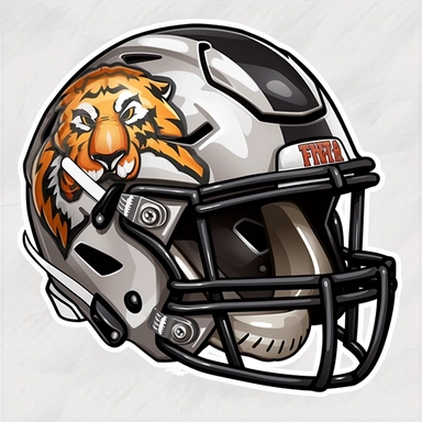 clip art, american football helmet with logo of tiger on it