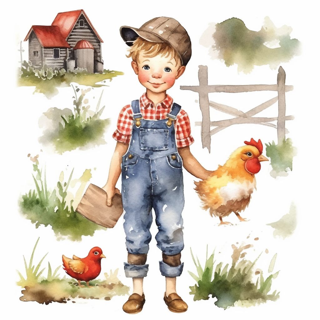 boy farming cliparts
