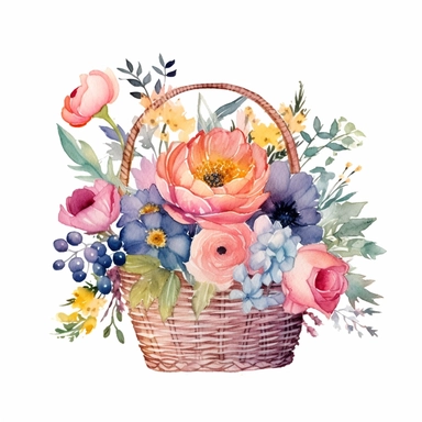 watercolor colorful clipart of a fancy garden party, hd, on white background