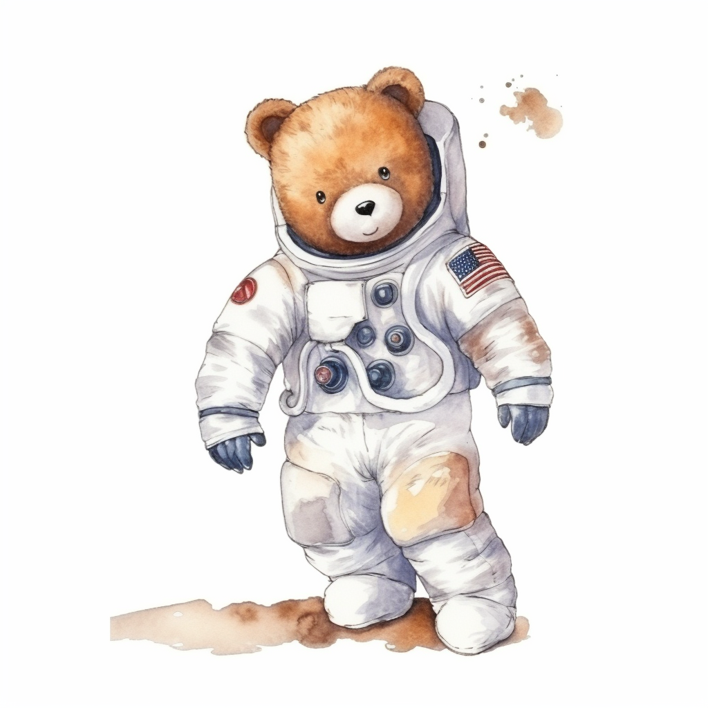 astronaut bear cliparts