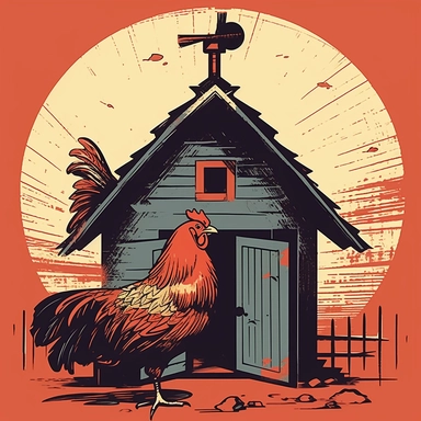 vector style clipart of a vintage chicken coop