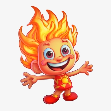 fire clipart, cartoon style, no background