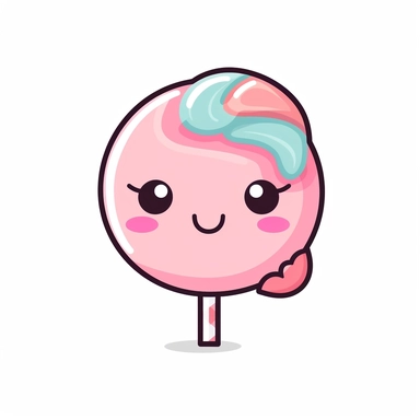 kawaii, single lollipop clipart, white background, svg, eps
