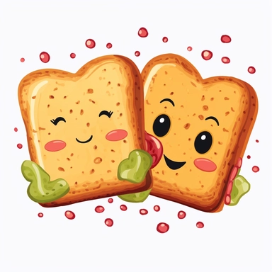 Cute Beautiful Happy Face sandwich love watercolor Sublimation Clipart ,Cartoon,hyper realistic, intricate detail, illustration style,high solution,on the white background