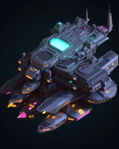 isometric perspective, game sprite, futuristic family spaceship, gaming asset, sci-fi, fun, creative, cartoon, clipart, hyper-detailed, black background,