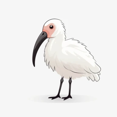 kawaii australian-ibis clipart white background
